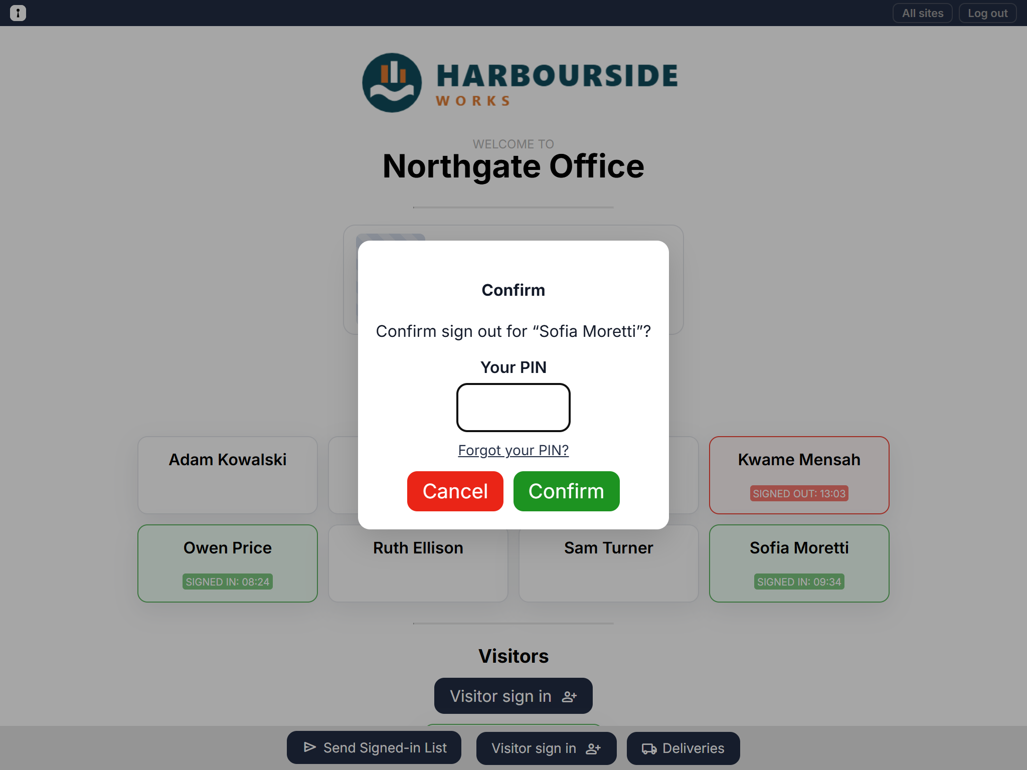 Asking for a PIN on the sign-in screen