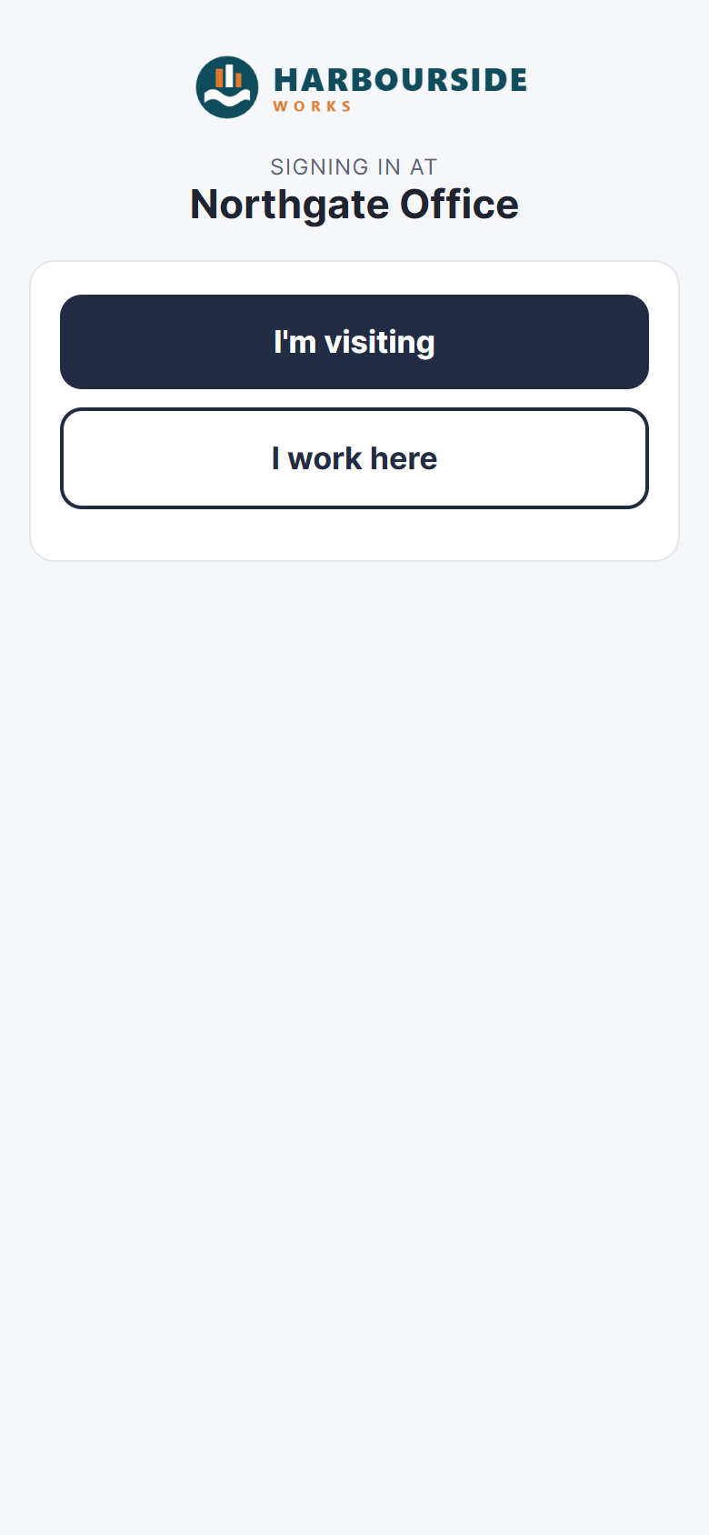 Choosing visitor or staff on the phone