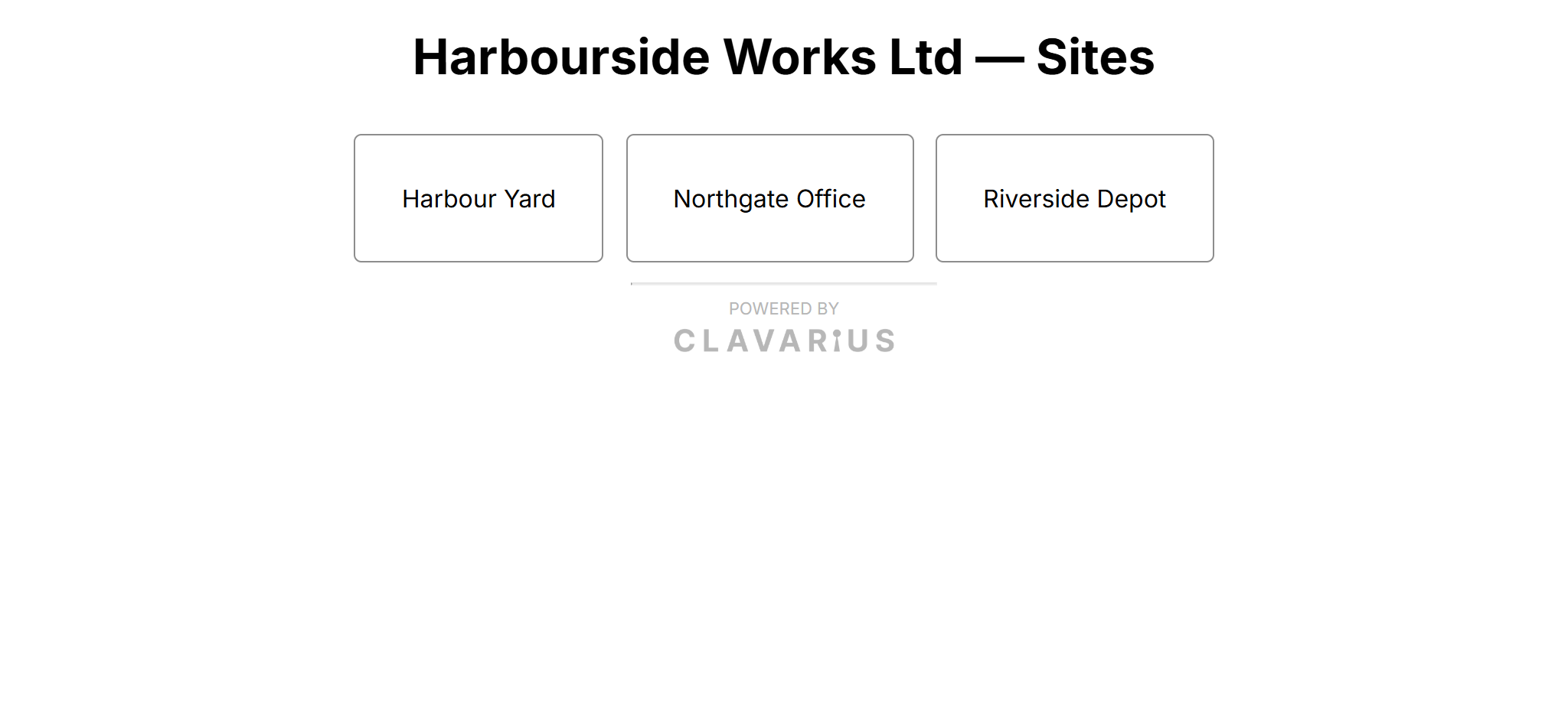 The list of sites